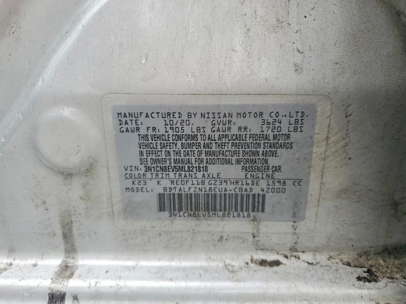 Aukcja sprzedaży 2021 Nissan Versa, vin: 3N1CN8EV5ML821818, numer aukcji: 50653756