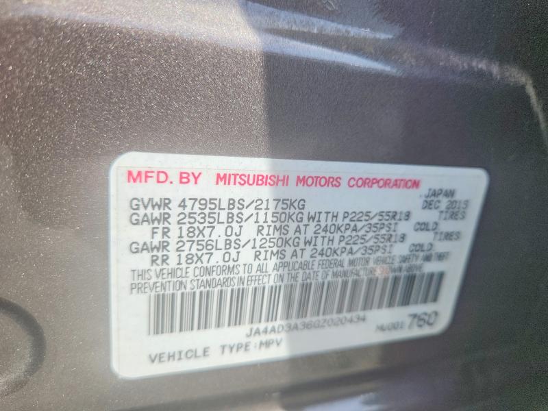 Aukcja sprzedaży 2016 Mitsubishi Outlander, vin: JA4AD3A36GZ020434, numer aukcji: 49898956