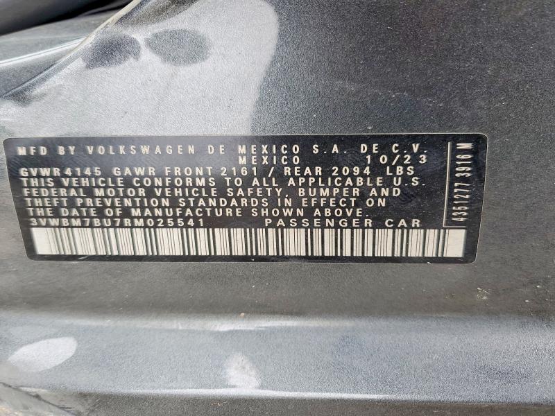 2024 Volkswagen Jetta მანქანა იყიდება აუქციონზე, vin: 3VWBM7BU7RM025541, აუქციონის ნომერი: 50781206