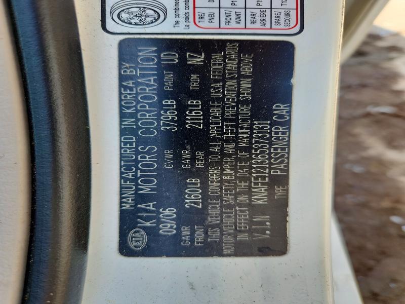 Продаж на аукціоні авто 2006 Kia Spectra, vin: KNAFE121365373131, номер лоту: 50115656