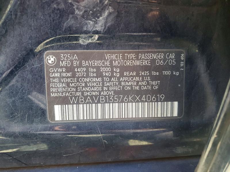 Продаж на аукціоні авто 2006 Bmw 325, vin: WBAVB13576KX40619, номер лоту: 49815536