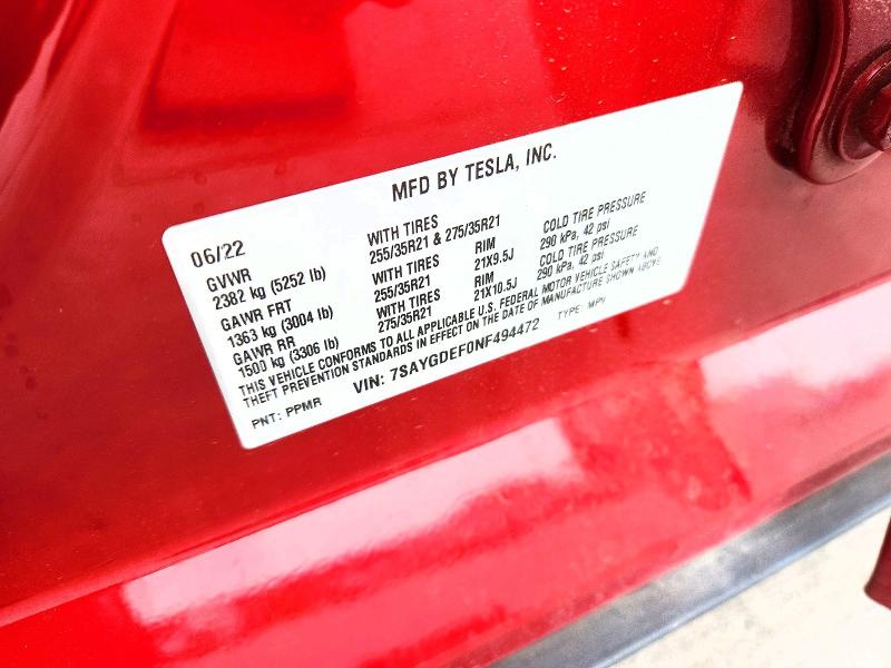2022 Tesla Model Y მანქანა იყიდება აუქციონზე, vin: 7SAYGDEF0NF494472, აუქციონის ნომერი: 50417256