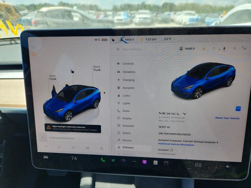 2024 Tesla Model Y მანქანა იყიდება აუქციონზე, vin: 7SAYGDEE4RA219259, აუქციონის ნომერი: 45623936