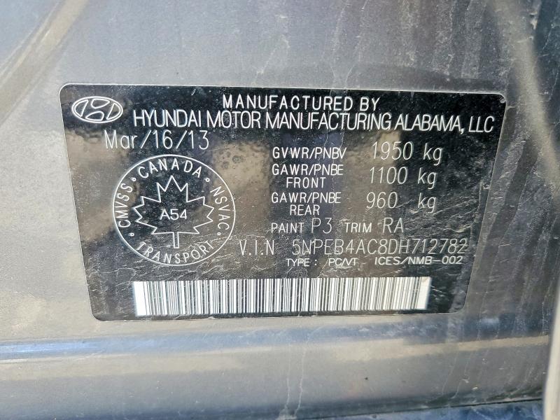 Продаж на аукціоні авто 2013 Hyundai Sonata Gls 4dr, vin: 5NPEB4AC8DH712782, номер лоту: 50132226