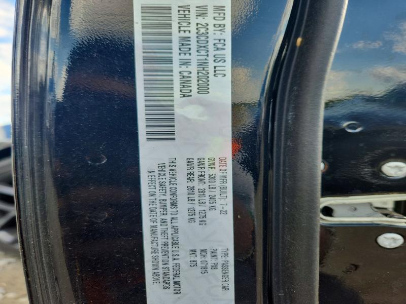 51511956 :رقم المزاد ، 2C3CDXCT1NH202000 vin ، 2022 Dodge Charger مزاد بيع