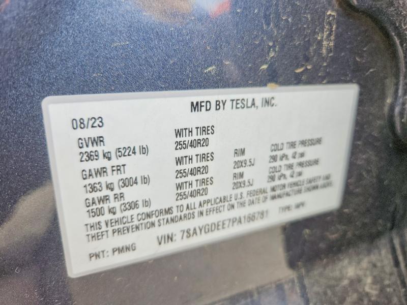 Auction sale of the 2023 Tesla Model Y, vin: 7SAYGDEE7PA166781, lot number: 48424916