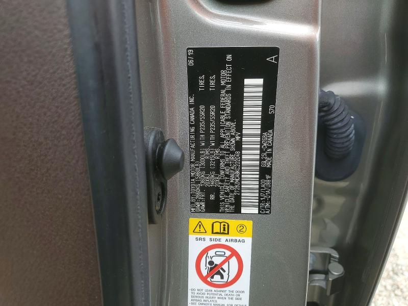 48903746 :رقم المزاد ، 2T2BZMCA8KC202048 vin ، 2019 Lexus Rx 350 مزاد بيع