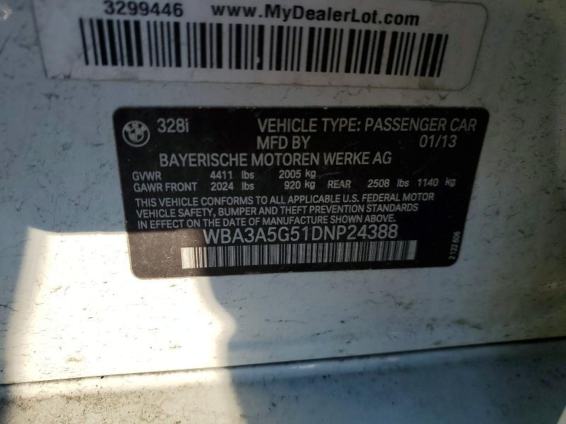 Продажа на аукционе авто 2013 Bmw 328, vin: WBA3A5G51DNP24388, номер лота: 49084796