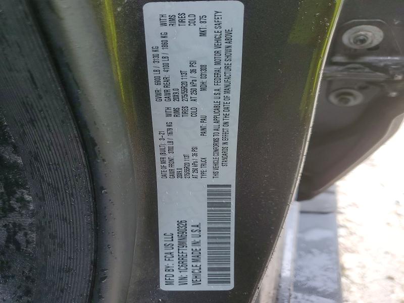 48477136 :رقم المزاد ، 1C6RREFT9MN690326 vin ، 2021 Ram 1500 مزاد بيع