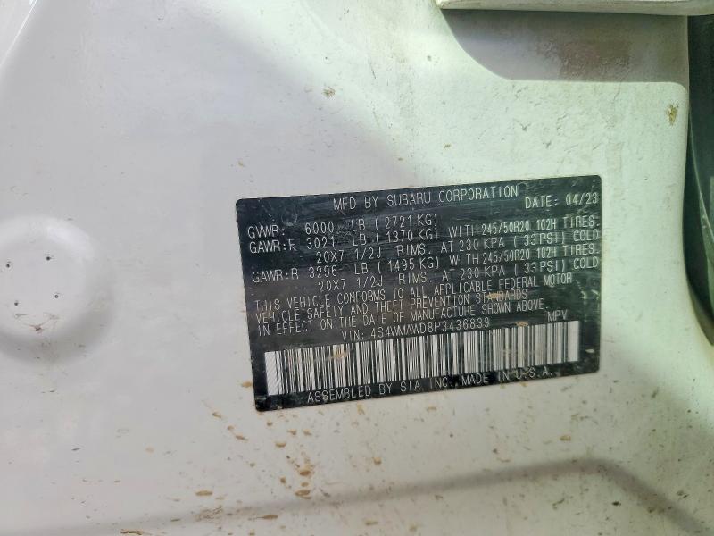 Aukcja sprzedaży 2023 Subaru Ascent, vin: 4S4WMAWD8P3436839, numer aukcji: 50411146