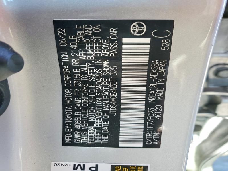 48877096 :رقم المزاد ، JTDS4MCE4N3511325 vin ، 2022 Toyota Corolla مزاد بيع