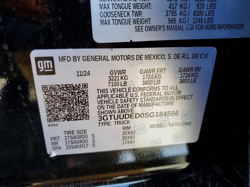 Продажа на аукционе авто 2025 Gmc Sierra, vin: 3GTUUDED0SG184556, номер лота: 51023106