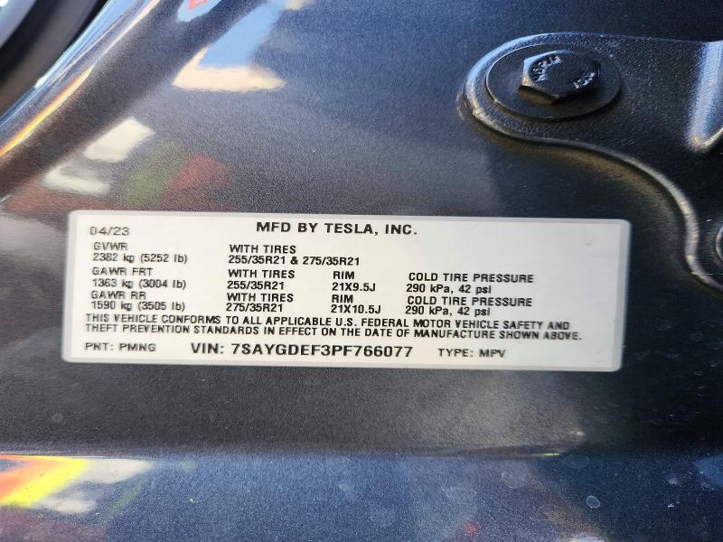 Aukcja sprzedaży 2023 Tesla Model Y, vin: 7SAYGDEF3PF766077, numer aukcji: 50249876