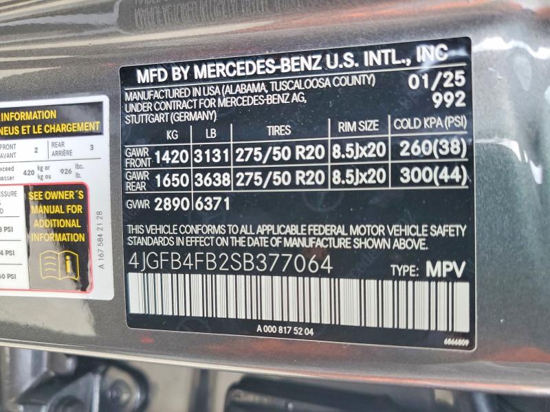 Aukcja sprzedaży 2025 Mercedes-benz Gle, vin: 4JGFB4FB2SB377064, numer aukcji: 50242026