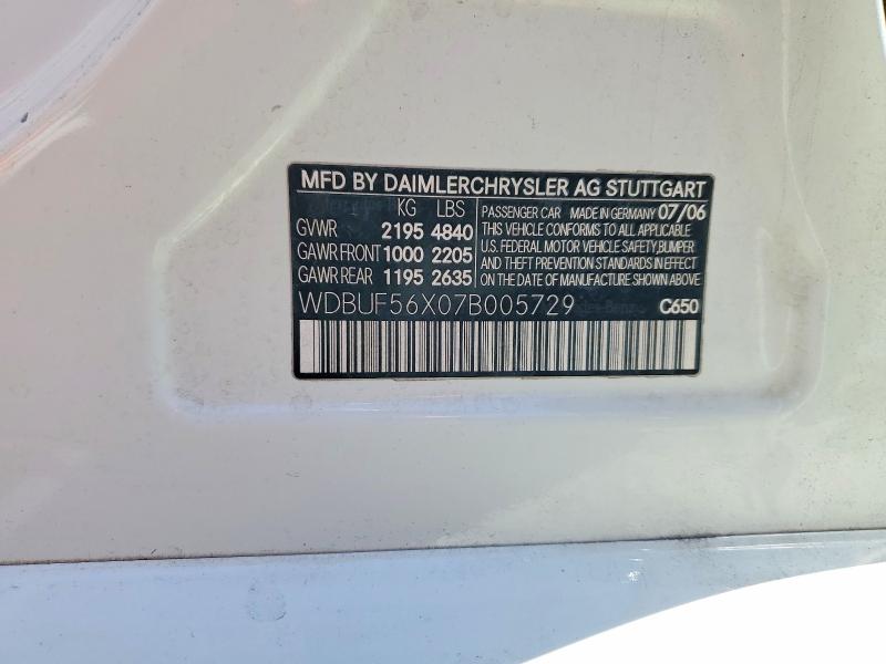 Aukcja sprzedaży 2007 Mercedes-benz E, vin: WDBUF56X07B005729, numer aukcji: 50435536