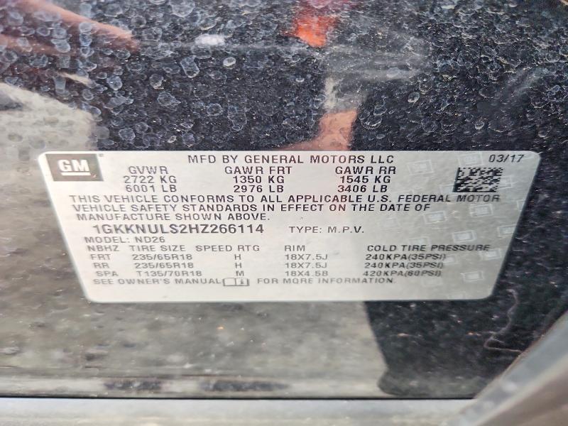 Продаж на аукціоні авто 2017 Gmc Acadia, vin: 1GKKNULS2HZ266114, номер лоту: 50460856