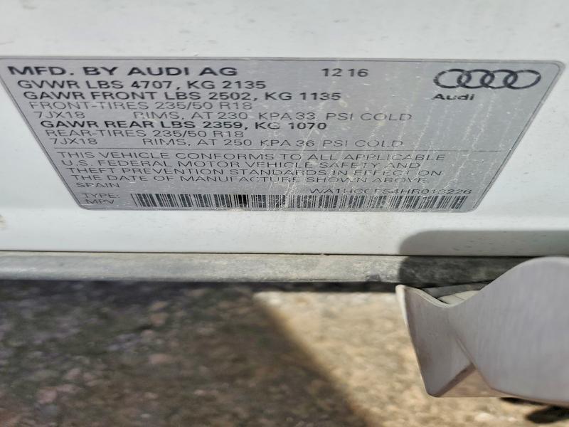 Продажа на аукционе авто 2017 Audi Q3, vin: WA1HCCFS4HR013226, номер лота: 46938656