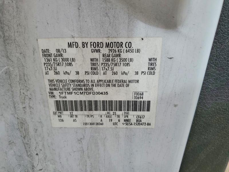 2013 Ford F150 მანქანა იყიდება აუქციონზე, vin: 1FTMF1CM7DFD30435, აუქციონის ნომერი: 50952626