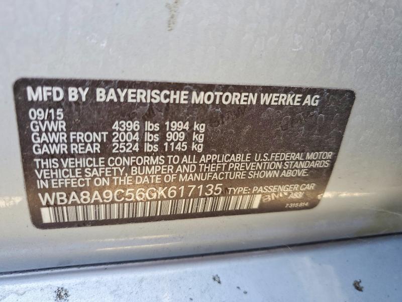 Продаж на аукціоні авто 2016 Bmw 320, vin: WBA8A9C56GK617135, номер лоту: 51672276