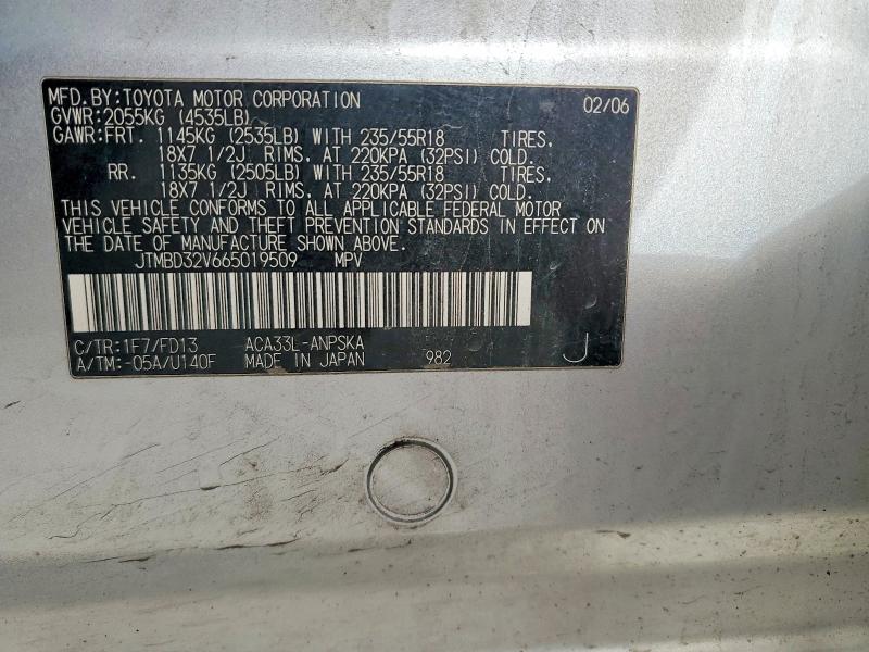 Продаж на аукціоні авто 2006 Toyota Rav4, vin: JTMBD32V665019509, номер лоту: 49852916
