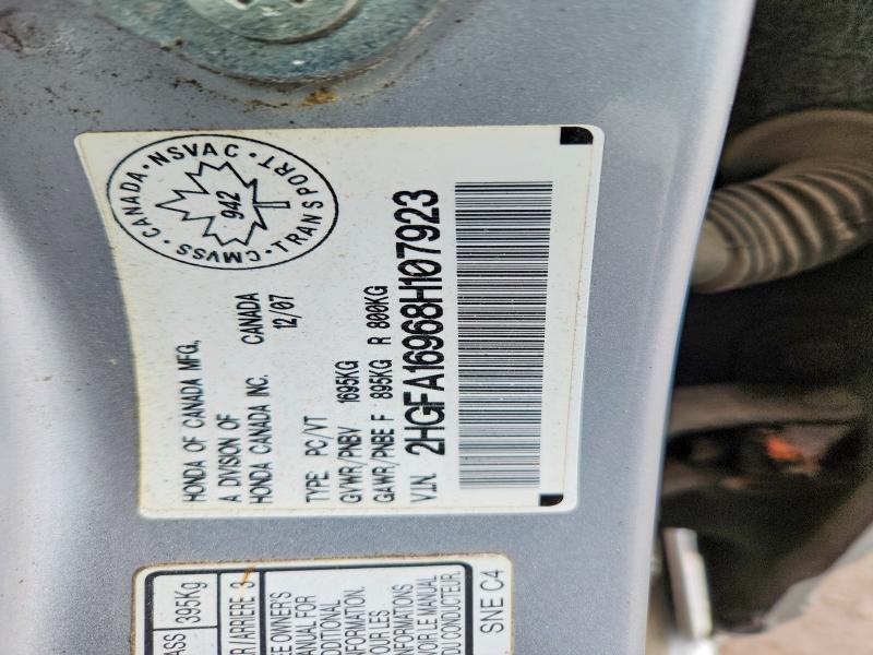 Продажа на аукционе авто 2008 Honda Civic, vin: 2HGFA16968H107923, номер лота: 46268236