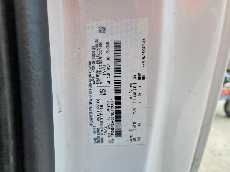 51273356 :رقم المزاد ، 1FDBF2A60NEF36071 vin ، 2022 Ford F250 مزاد بيع