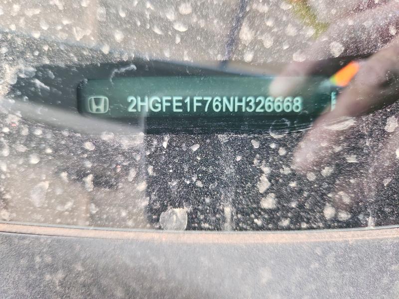 Продажа на аукционе авто 2022 Honda Civic, vin: 2HGFE1F76NH326668, номер лота: 50285986