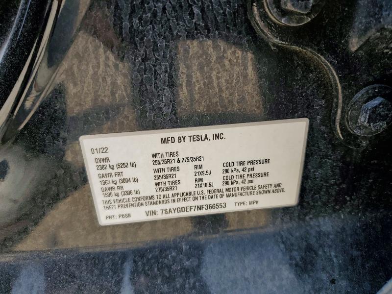 Продажа на аукционе авто 2022 Tesla Model Y, vin: 7SAYGDEF7NF366553, номер лота: 49728826