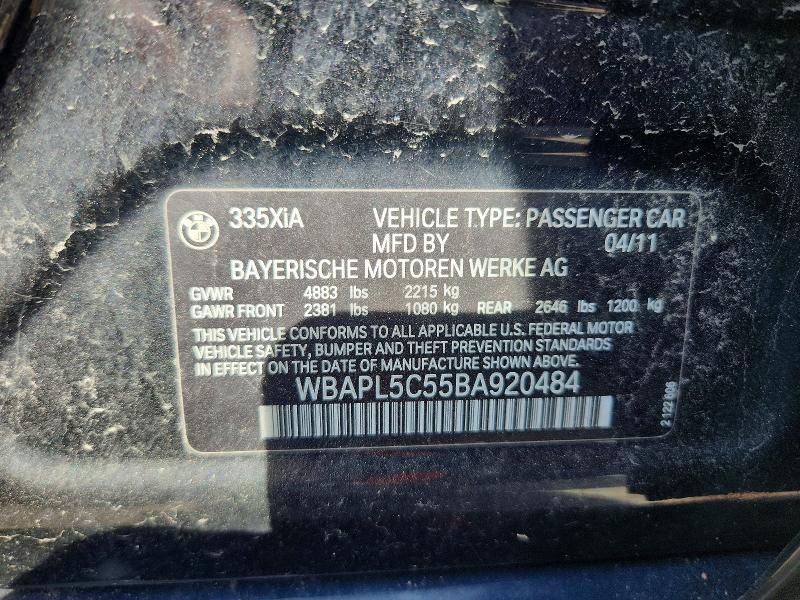 Продажа на аукционе авто 2011 Bmw 335, vin: WBAPL5C55BA920484, номер лота: 46704376