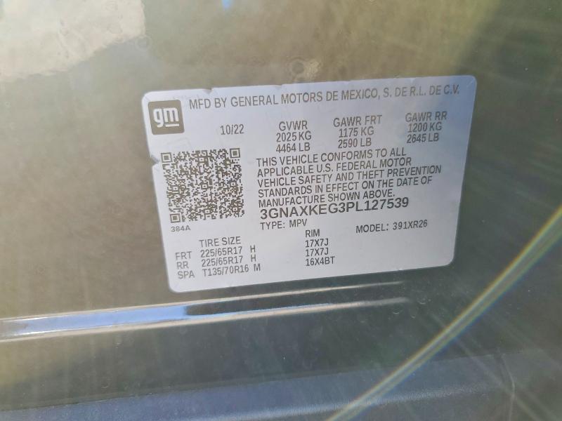 Aukcja sprzedaży 2023 Chevrolet Equinox, vin: 3GNAXKEG3PL127539, numer aukcji: 51006036