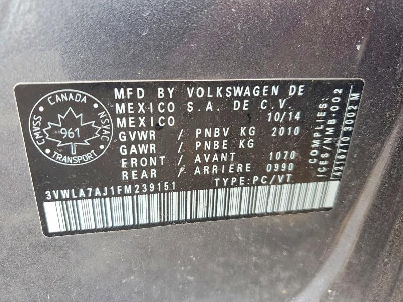 Aukcja sprzedaży 2015 Volkswagen Jetta, vin: 3VWLA7AJ1FM239151, numer aukcji: 48412046
