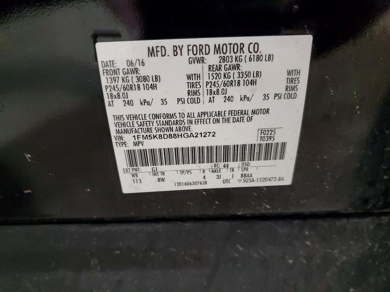 Продаж на аукціоні авто 2017 Ford Explorer, vin: 1FM5K8D88HGA21272, номер лоту: 50702316