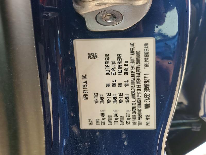 Продажа на аукционе авто 2022 Tesla Model 3, vin: 5YJ3E1EB9NF285711, номер лота: 49439666