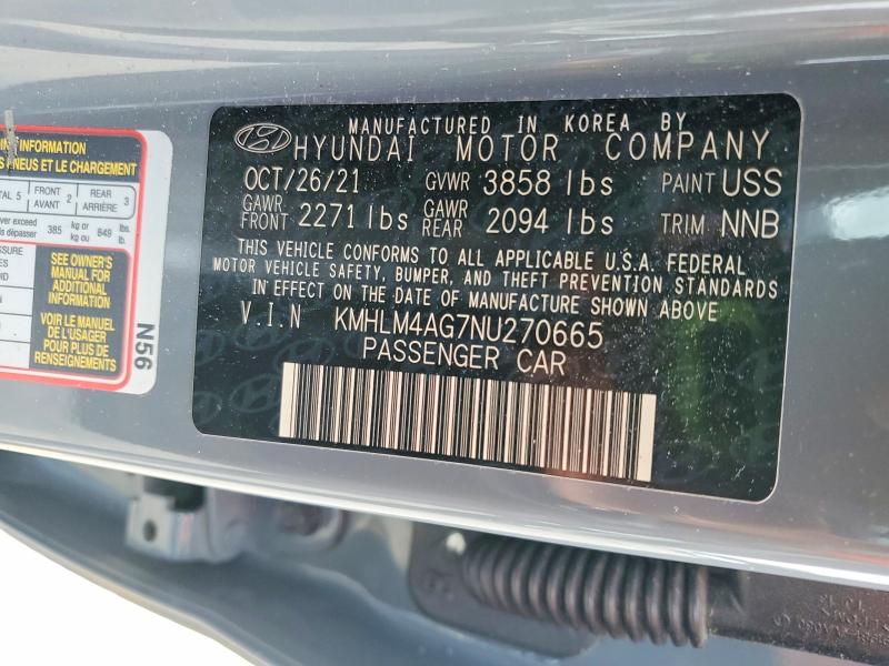 Aukcja sprzedaży 2022 Hyundai Elantra, vin: KMHLM4AG7NU270665, numer aukcji: 51461256