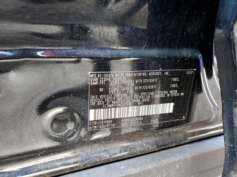 50384916 :رقم المزاد ، 4T3MWRFV4MU027646 vin ، 2021 Toyota Rav4 Hybrid مزاد بيع