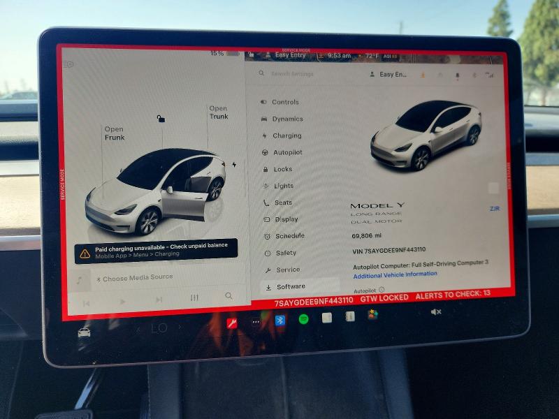Aukcja sprzedaży 2022 Tesla Model Y, vin: 7SAYGDEE9NF443110, numer aukcji: 48796176