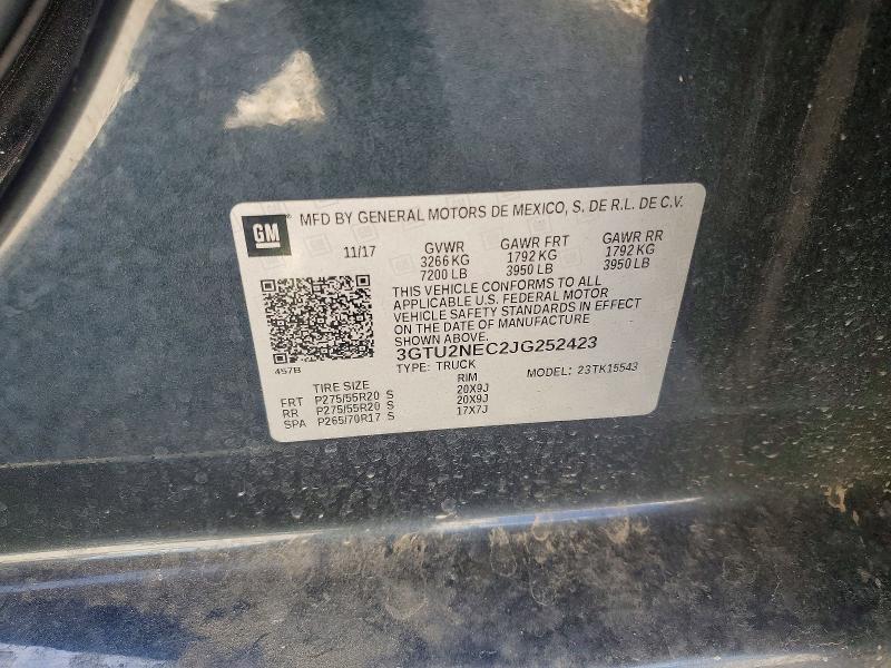 Aukcja sprzedaży 2018 Gmc Sierra, vin: 3GTU2NEC2JG252423, numer aukcji: 48985886
