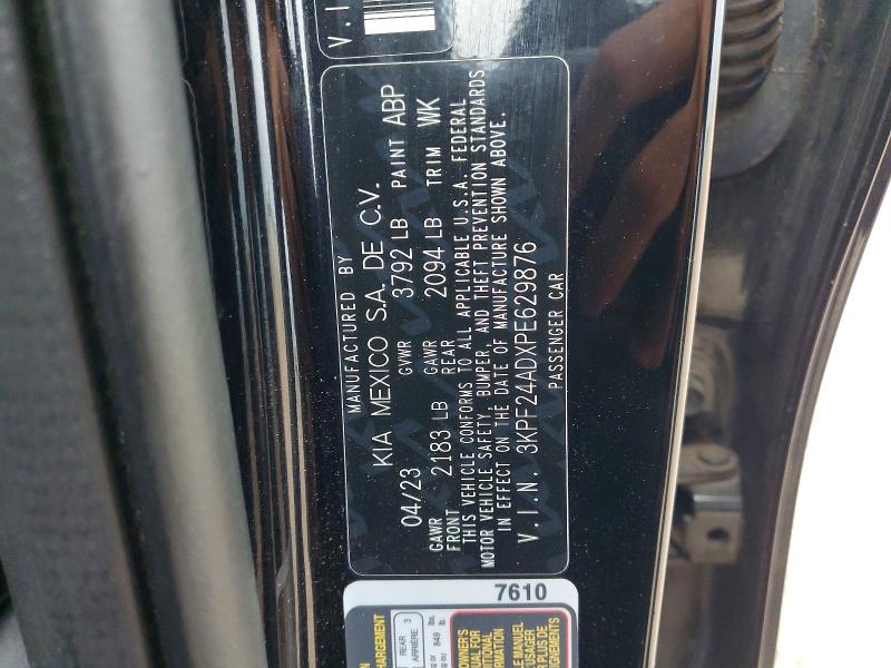 Aukcja sprzedaży 2023 Kia Forte, vin: 3KPF24ADXPE629876, numer aukcji: 49615386