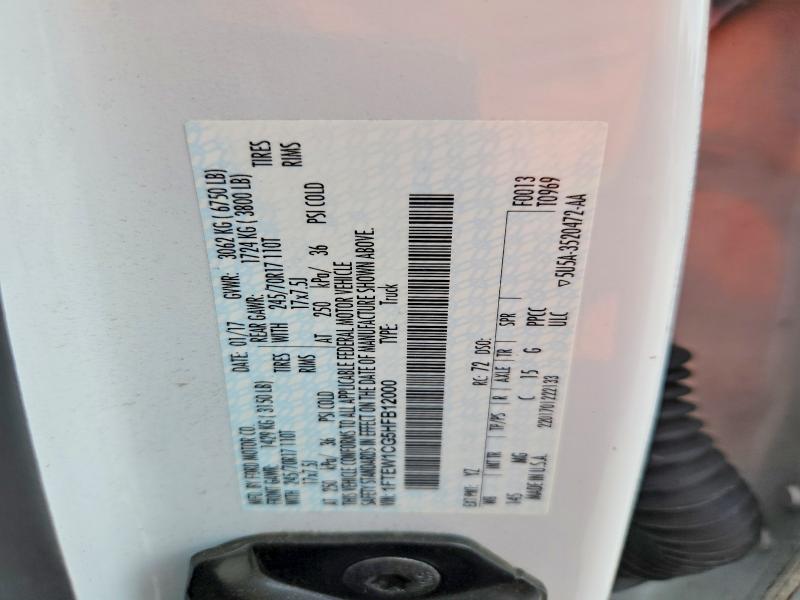 Aukcja sprzedaży 2017 Ford F150, vin: 1FTEW1CG5HFB12000, numer aukcji: 50768526