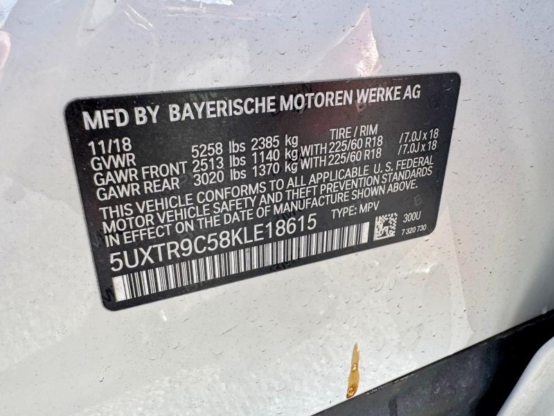 Продажа на аукционе авто 2019 Bmw X3, vin: 5UXTR9C58KLE18615, номер лота: 50173226