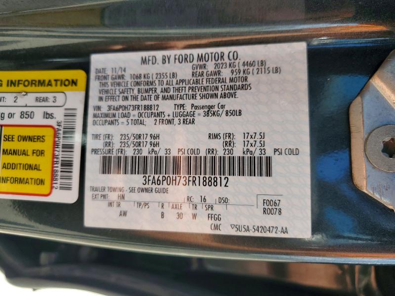 Продаж на аукціоні авто 2015 Ford Fusion, vin: 3FA6P0H73FR188812, номер лоту: 49683376