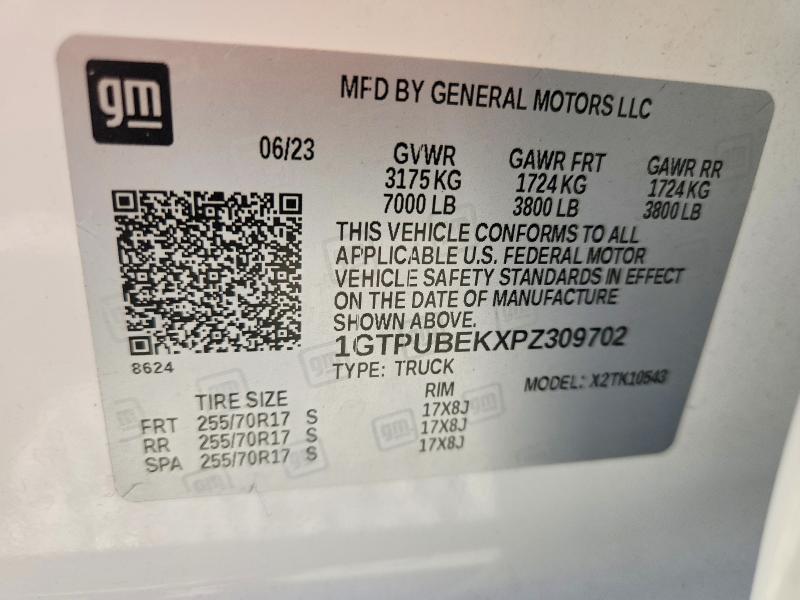 Продаж на аукціоні авто 2023 Gmc Sierra, vin: 1GTPUBEKXPZ309702, номер лоту: 48718876
