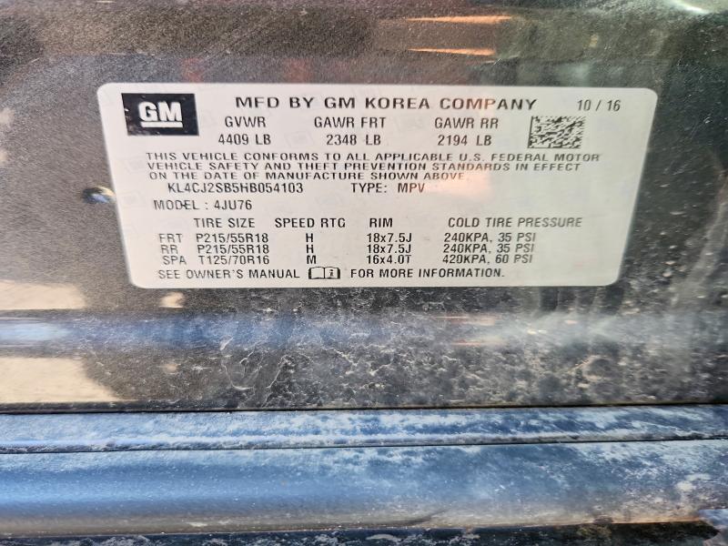 Aukcja sprzedaży 2017 Buick Encore, vin: KL4CJ2SB5HB054103, numer aukcji: 50774596
