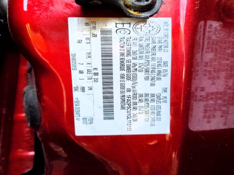 Aukcja sprzedaży 2016 Ford C-max, vin: 1FADP5CU1GL113155, numer aukcji: 51854206
