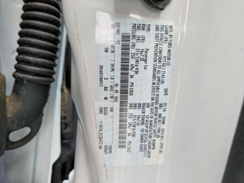 Продажа на аукционе авто 2016 Ford Focus, vin: 1FADP3F23GL328311, номер лота: 49642036