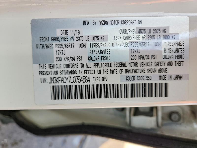 Продаж на аукціоні авто 2020 Mazda Cx-5, vin: JM3KFACM7L0754584, номер лоту: 49980296