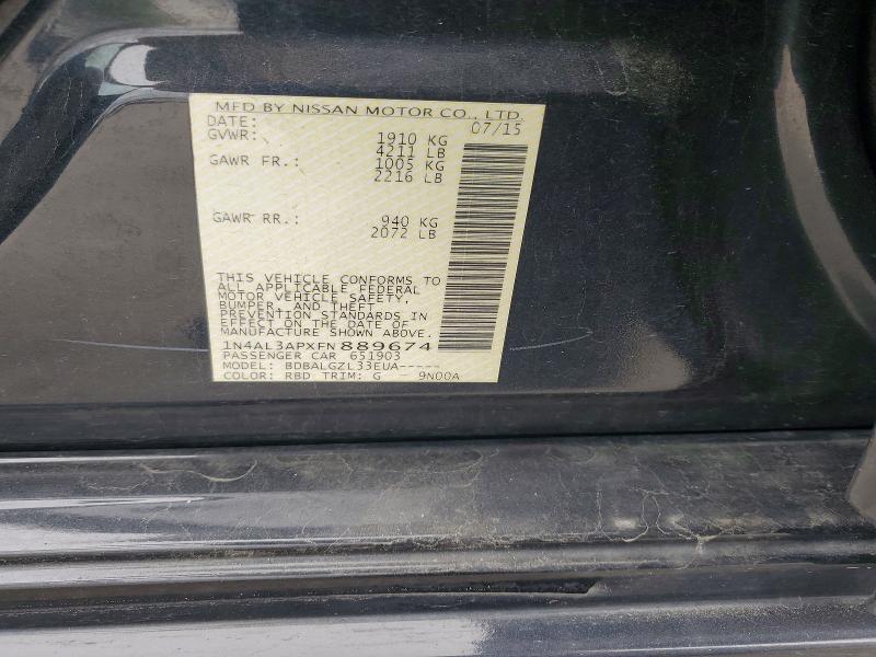 49328306 :رقم المزاد ، 1N4AL3APXFN889674 vin ، 2015 Nissan Altima مزاد بيع