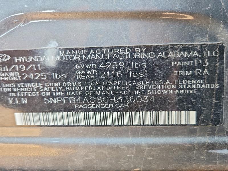 Продаж на аукціоні авто 2012 Hyundai Sonata, vin: 5NPEB4AC8CH336034, номер лоту: 50668536