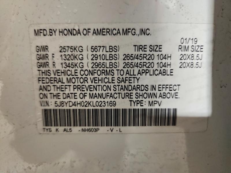 Aukcja sprzedaży 2019 Acura Mdx, vin: 5J8YD4H02KL023169, numer aukcji: 48295846