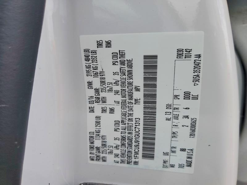 Продаж на аукціоні авто 2016 Ford Escape, vin: 1FMCU9J91GUC71313, номер лоту: 50855056